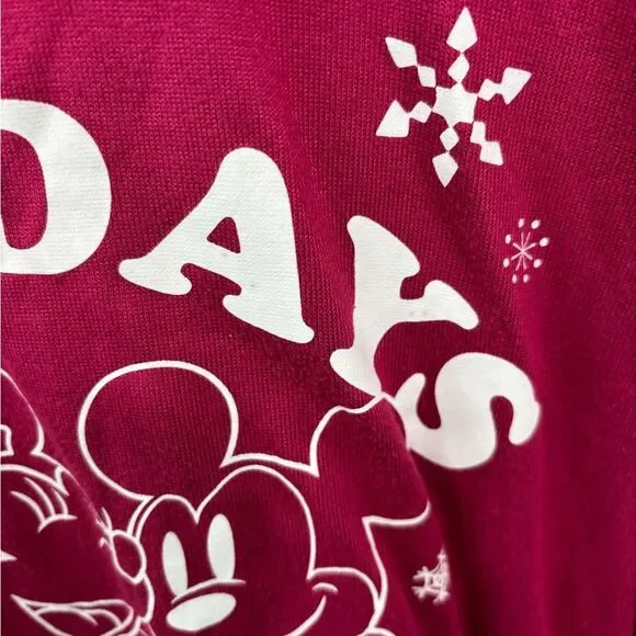 Disney Fuchsia Mickey Mouse winter wonderland pj set - Picture 3 of 6